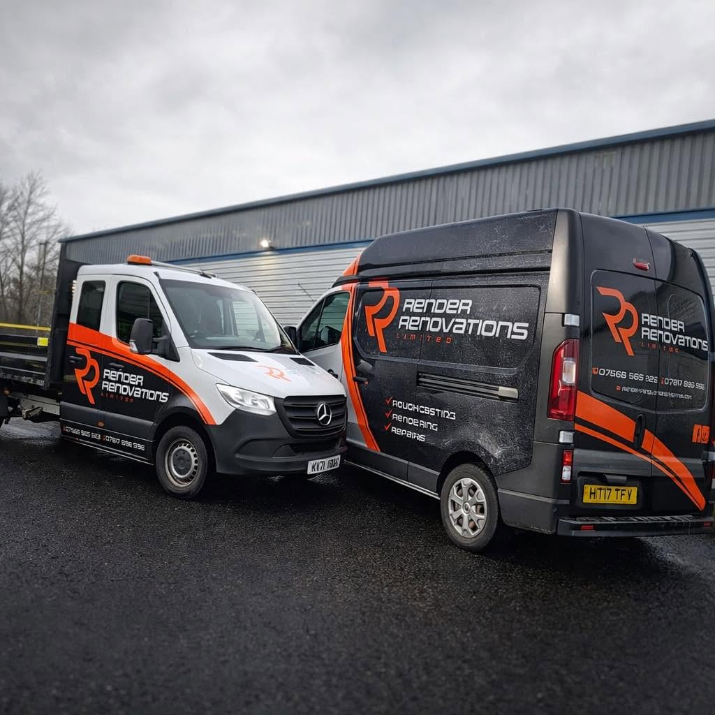 Render Renovations Limited branded vans